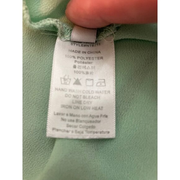 Fab'rik Light Green Sleeveless Front Zip Top Size Large - Picture 6 of 6